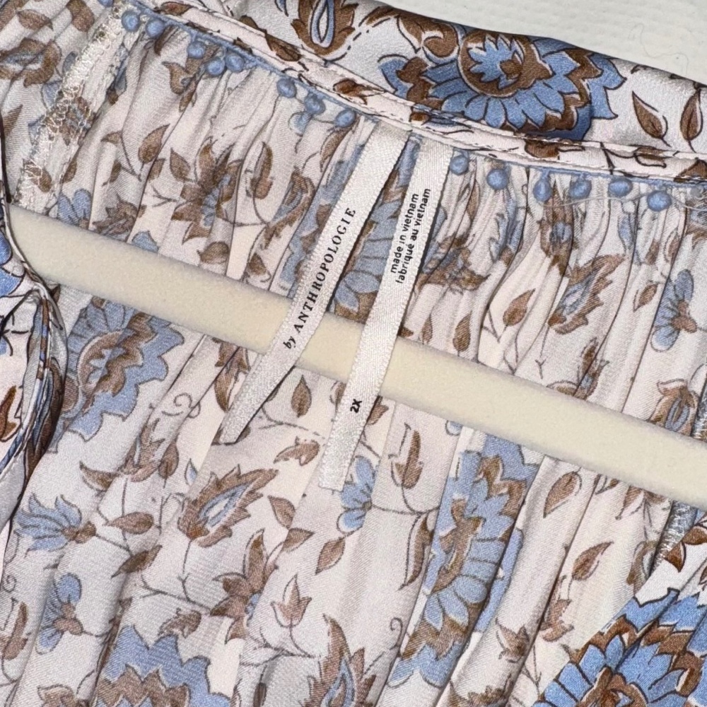ANTHROPOLOGIE Button-Front Peasant Blouse Print sz 2x - Picture 5 of 11
